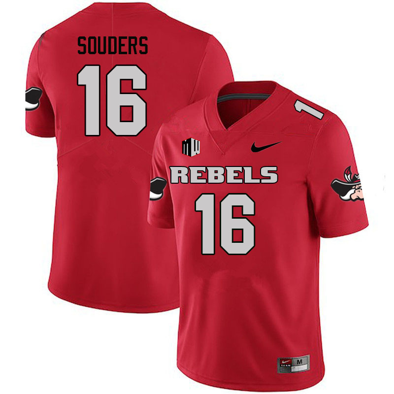 Men #16 Kalvin Souders UNLV Rebels College Football Jerseys Sale-Scarlet - Click Image to Close